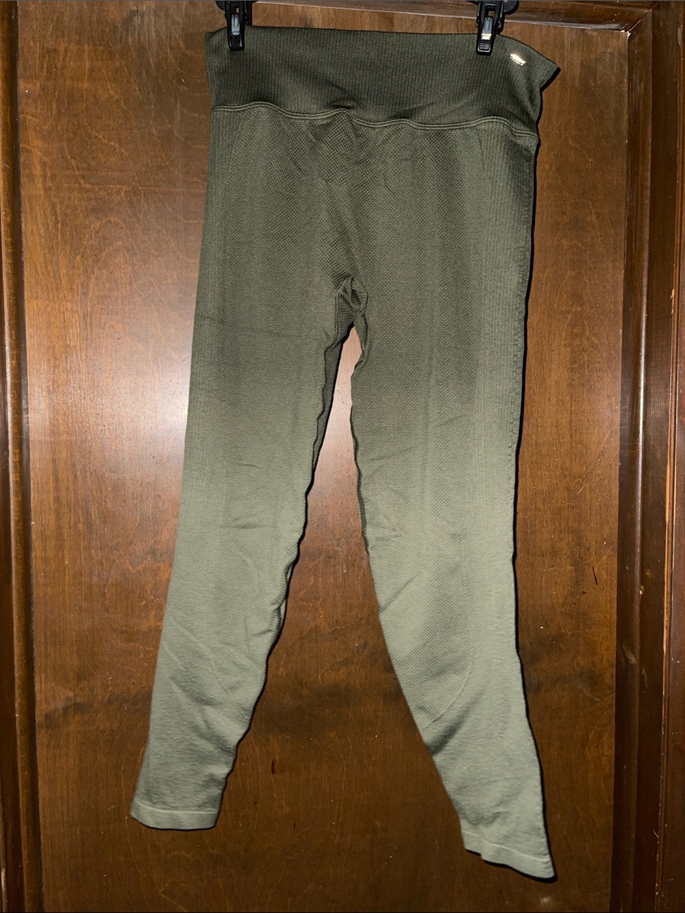 Pink Brand Olive Ribbed High-Waist Leggings